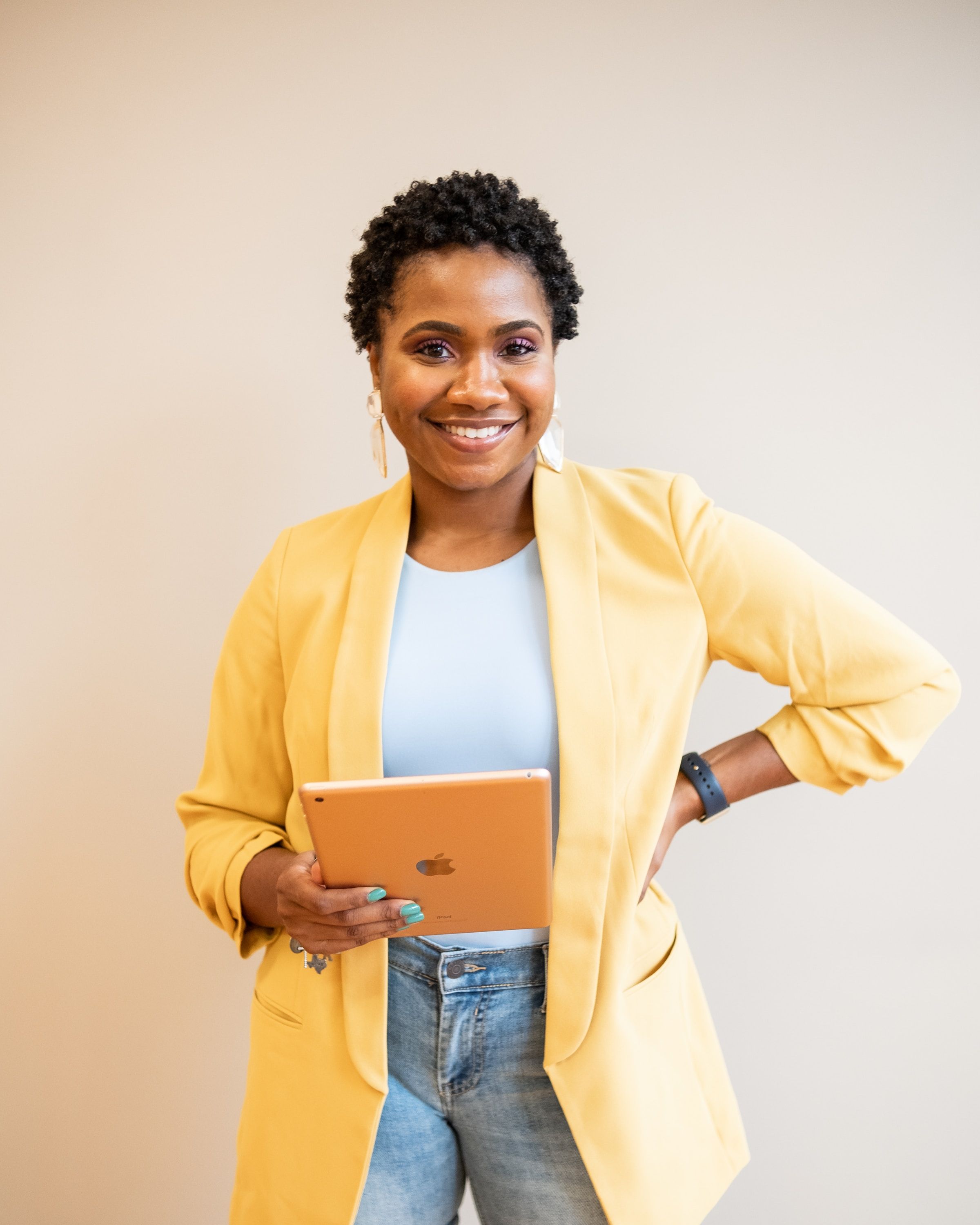 African Lady in Corporate with iPad